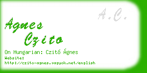 agnes czito business card