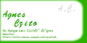 agnes czito business card